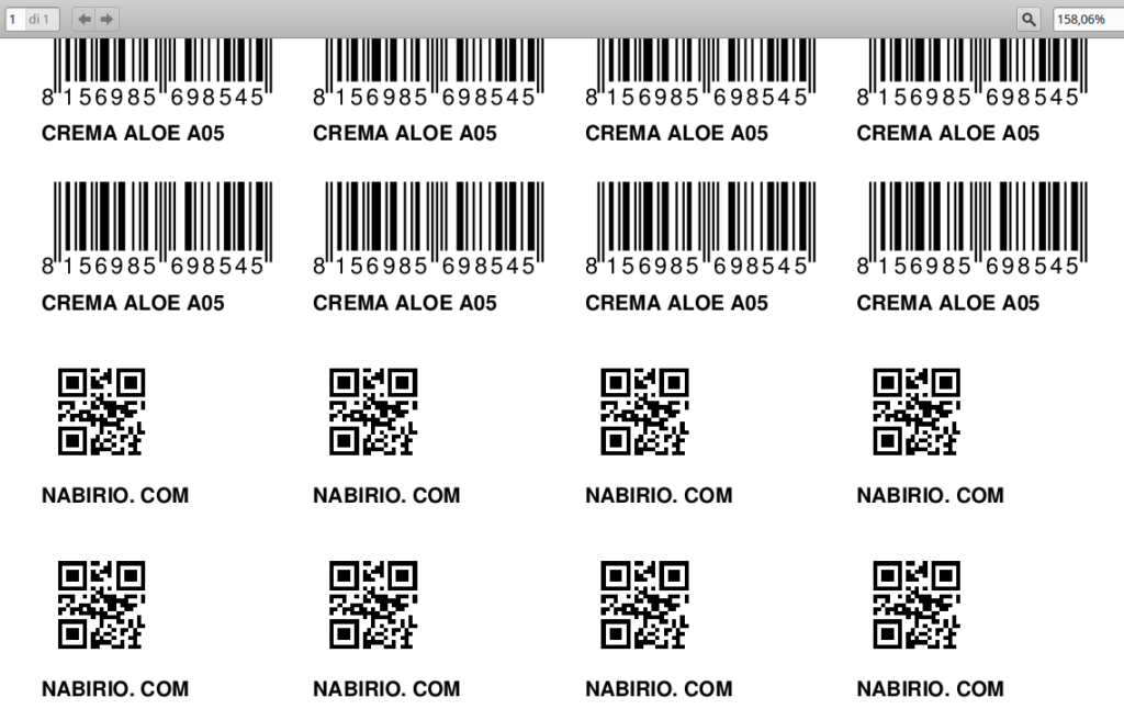 Creare etichette con barcode