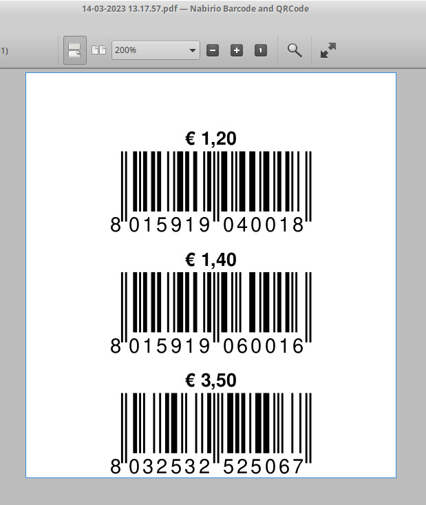 Etichette con barcode su stampante termica o etichettatrice con rullo