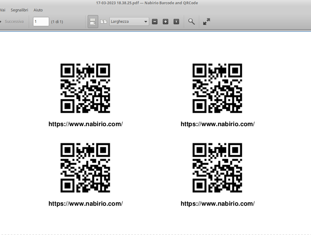 Stampa QR Code con sito web