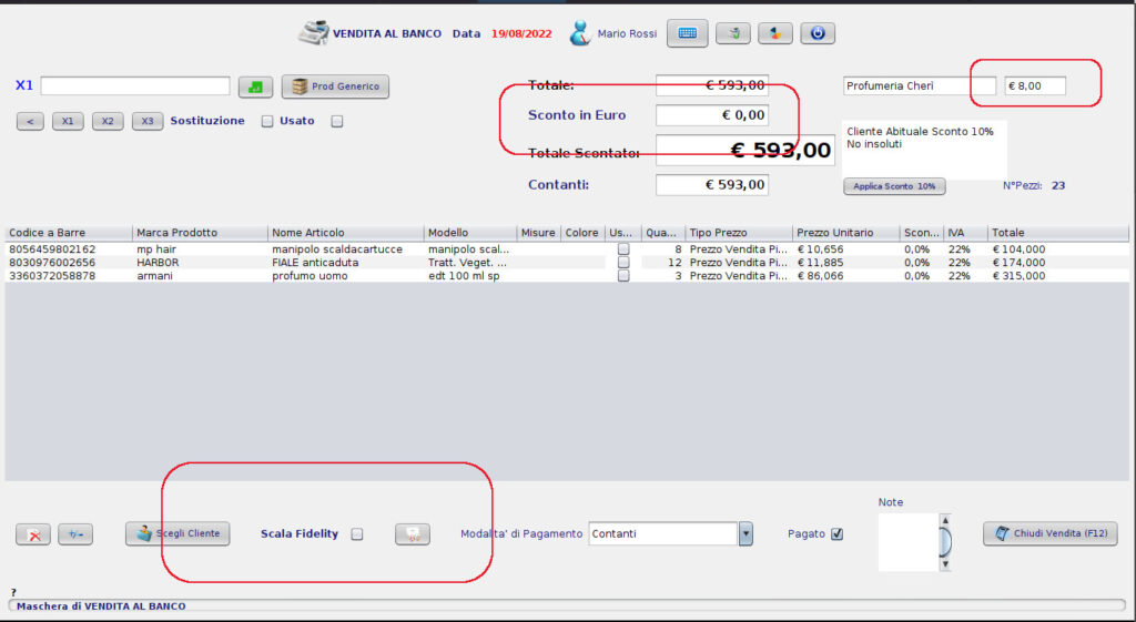 Scalare Credito Fidelity Card Sconto durante la vendita