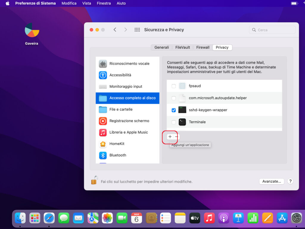 05 Gaveira sbloccare permessi su mac software gestionale magazzino fatture fare clic su piu