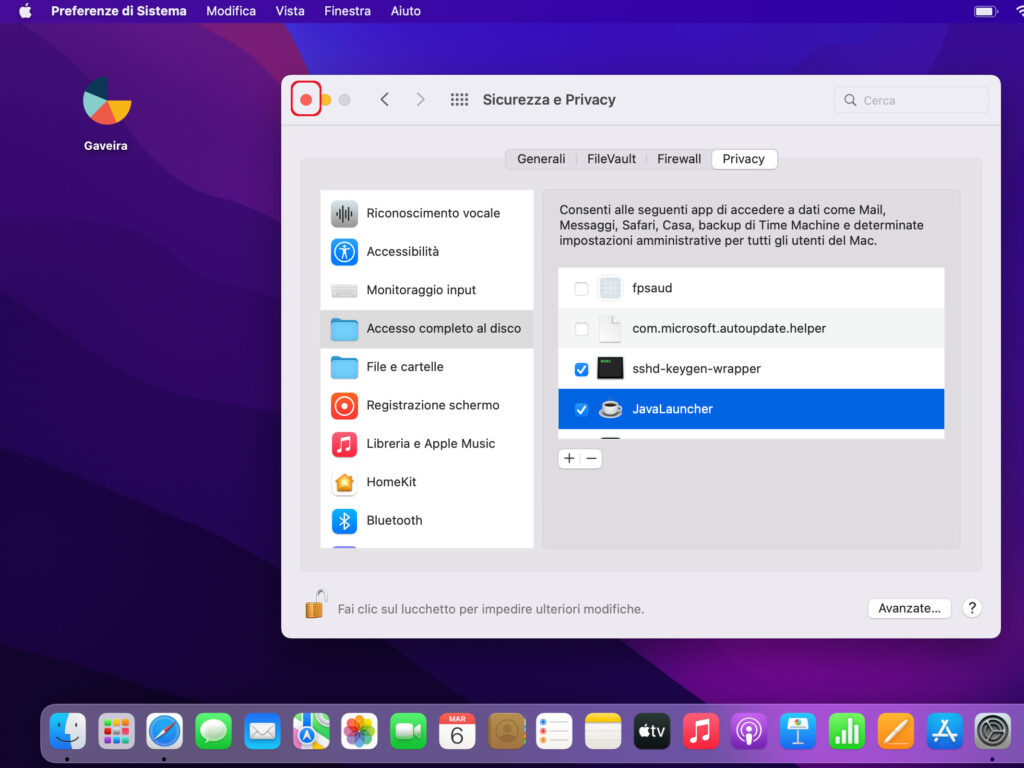 08 Gaveira sbloccare permessi su mac software gestionale magazzino fatture aggiunto jarlouncher