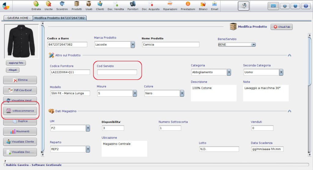 Creazione Prodotto su woocommerce da gaveira