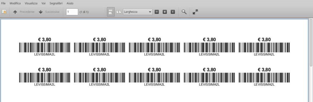 creazione barcode nuovo per prodotti che non lo hanno etichette